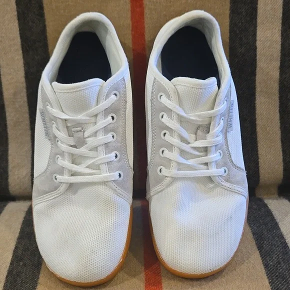 WHITIN White Canvas Sneakers With Orange Sole Size 39 NWOT - Picture 2 of 8